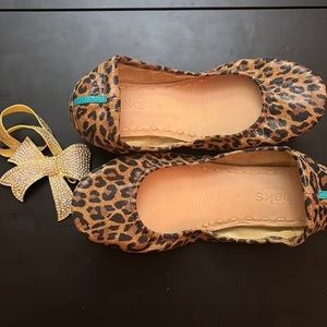 Tieks leopard print leather ballet flats